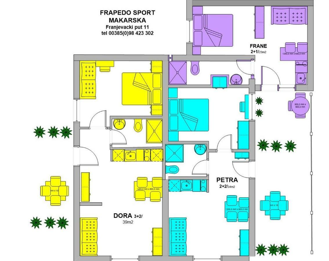 Ferienwohnung Frapedo Sport Makarska Exterior foto
